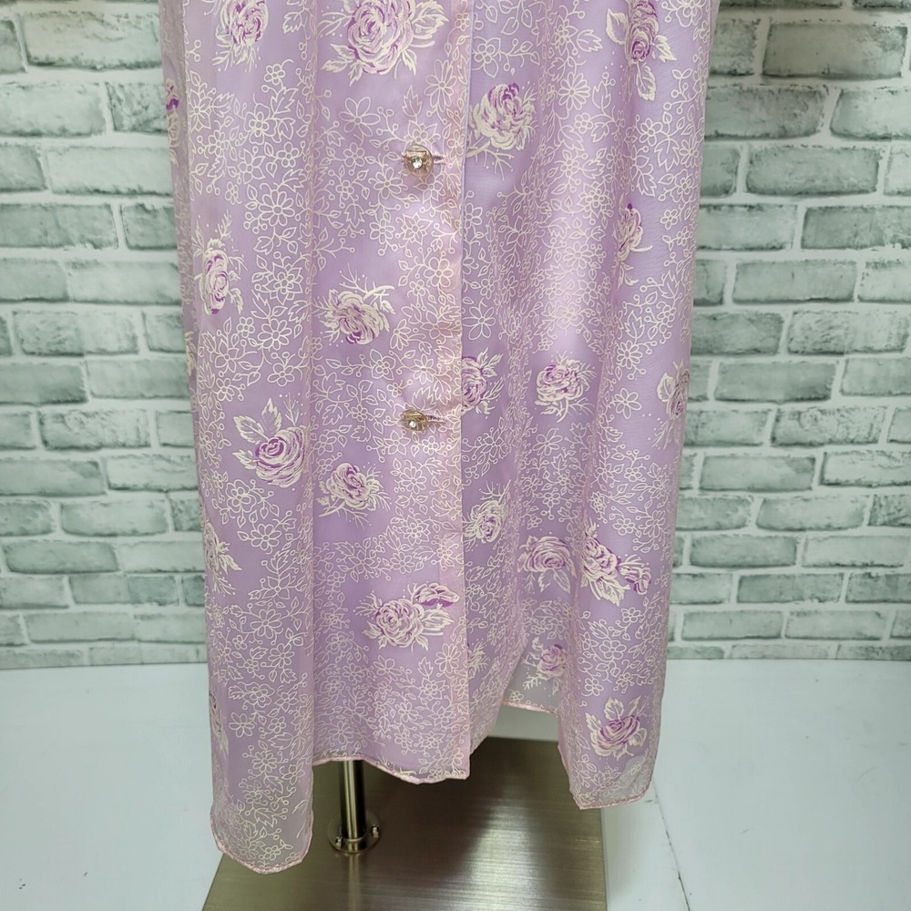 Vintage Glen Of Michigan Lilac Floral Nylon Lace … - image 5
